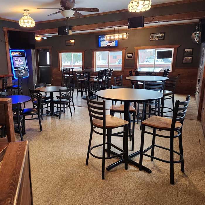 The Hideout restaurant and bar in Stacy, MN bar seating area