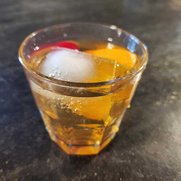 Old fashioned served at The Hideout restaurant and bar in Stacy, MN
