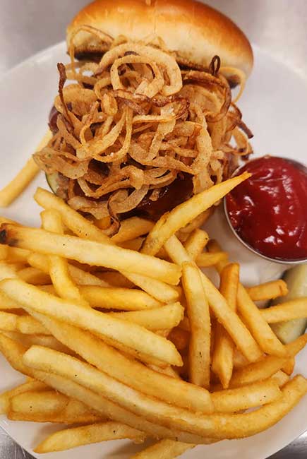 BBQ pork sandwich served at The Hideout restaurant and bar in Stacy, MN